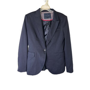 Zara Basic Women’s Black Blazer Large Button Front Lined Classic